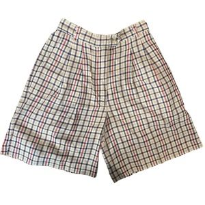 VINTAGE IZOD plaid Golf wide leg high waisted long shorts SZ6 80s 90s Y2K style